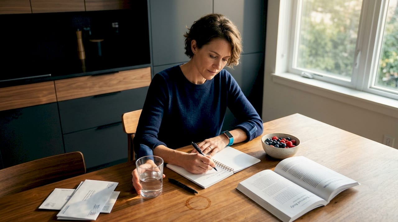 Woman planning daily brain health habits