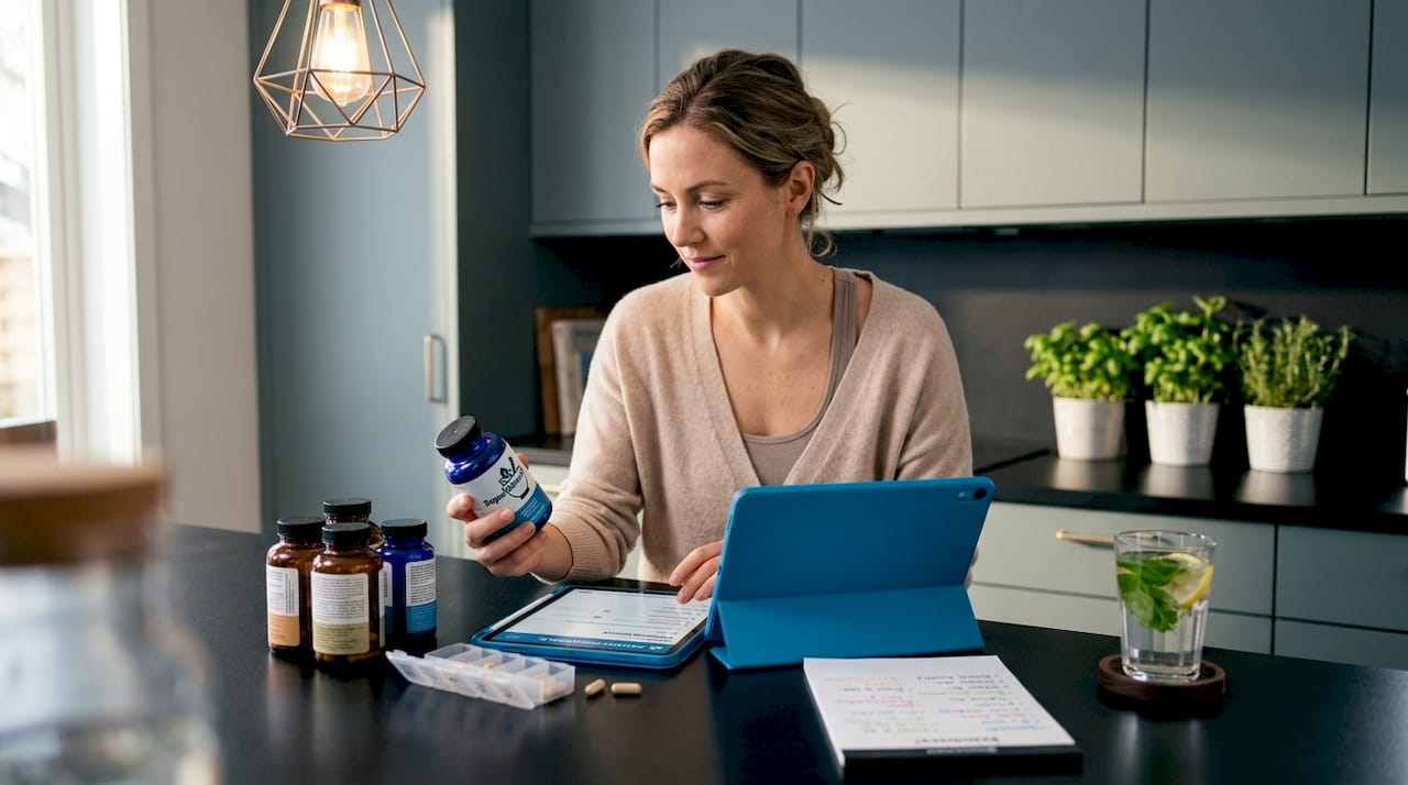 Nutritionist reviewing anti-inflammatory supplements