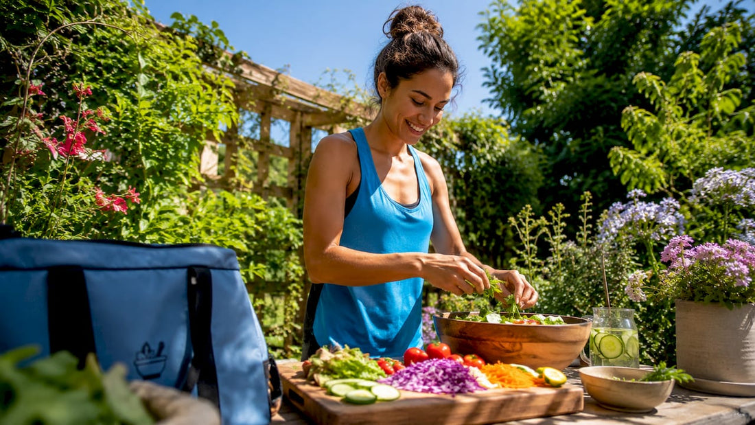 Woman preparing fresh immune-boosting meal